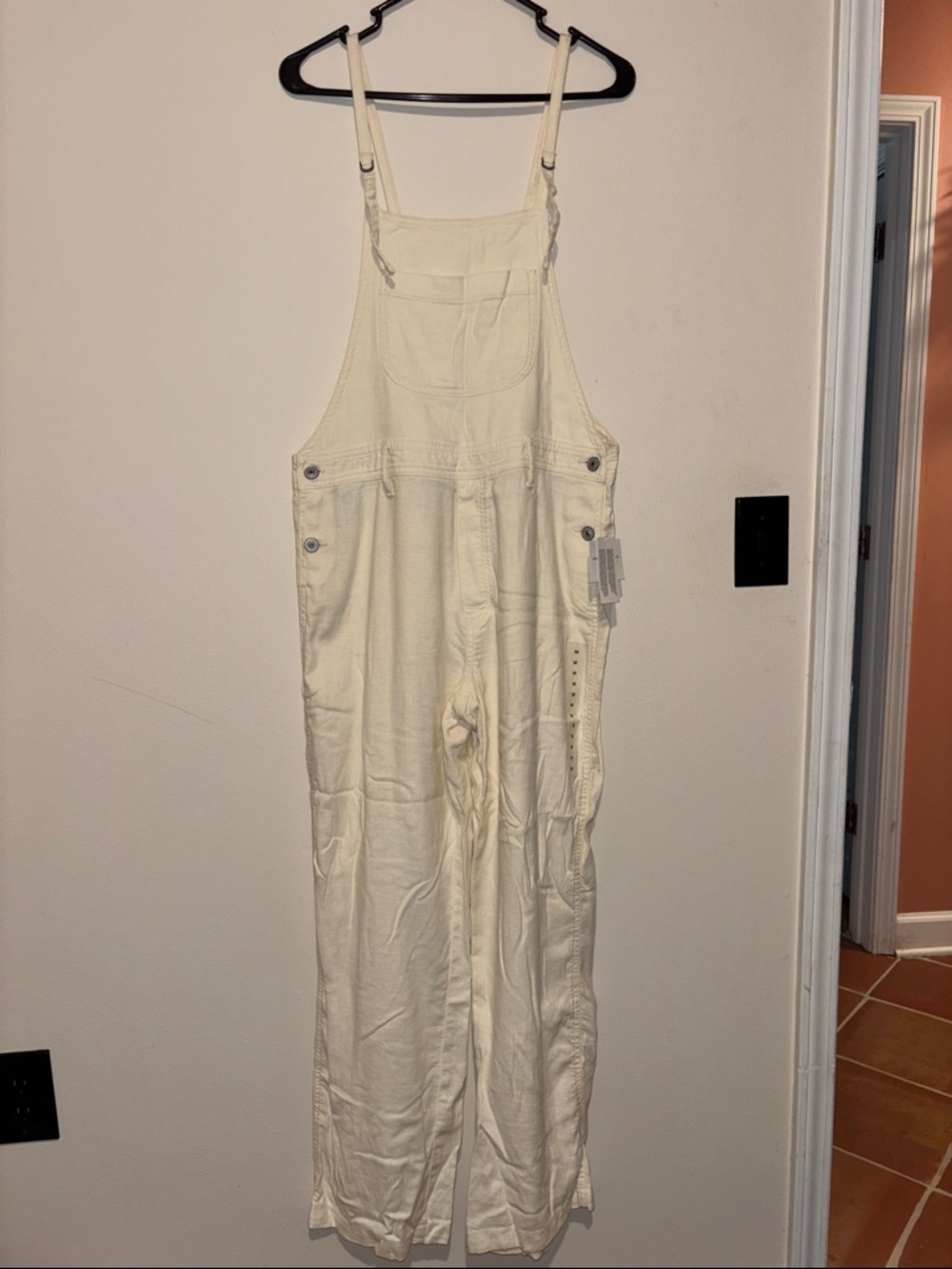 Cream Women's Cotton Overalls Jumpsuit